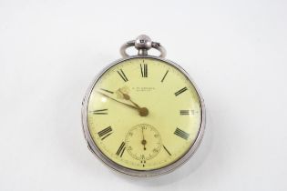 J. W. BENSON .925 Silver Gents Antique Fusee POCKET WATCH Key-wind WORKING // J. W. BENSON .925