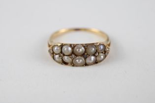 18ct gold seed pearl antique ring (as seen) (3.4g) Size O