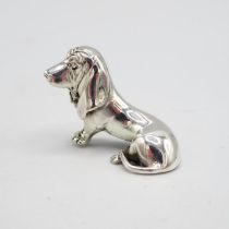 HM 925 Sterling Silver Bassett Hound Dog in excellent condition (15g) 40mm long