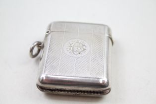 Antique Hallmarked 1915 Chester Sterling Silver Vesta / Match Case (51g) // w/ Personal Engraving