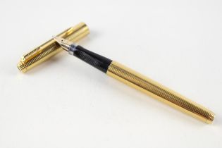 Vintage PARKER 75 Gold Plated Fountain Pen w/ 14ct Gold Nib WRITING (22g) // Dip Tested & WRITING In