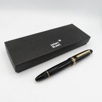 MONTBLANC Meisterstuck No.149 Black Fountain Pen w/ 18ct Gold Nib WRITING // w/ Original Box Dip