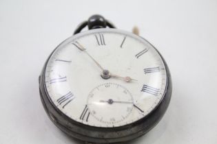 Sterling Silver Cased Gents Antique Fusee POCKET WATCH Key-wind WORKING // Sterling Silver Cased