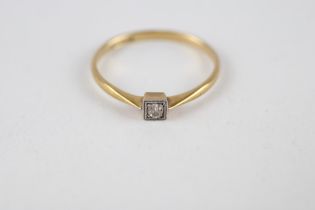 18ct gold & platinum early 20th century diamond ring (1.5g) Size N
