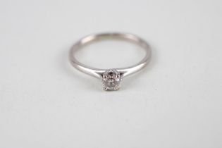 18ct white gold diamond solitaire ring (1.7g) Size J