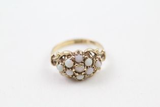 9ct gold opal cluster ring (2.9g) Size N