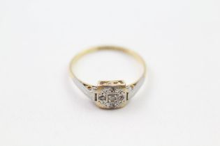 18ct gold & platinum vintage diamond ring (1.7g) Size O