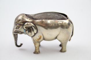 Antique Edwardian 1905 Birmingham Sterling Silver Elephant Pin Cushion (86g) // Maker - A Bromet &
