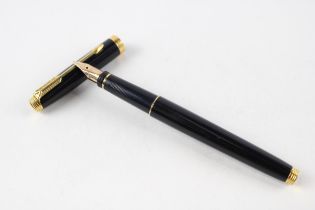 Vintage PARKER 75 Black Lacquer Fountain Pen w/ 14ct Gold Nib WRITING // Dip Tested & WRITING In