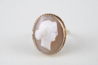 9ct gold shell cameo dress ring (5.5g) Size O