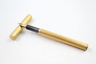 Vintage DUNHILL Gold Plated Fountain Pen w/ 14ct Gold Nib WRITING (31g) // Dip Tested & WRITING In