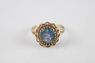 9ct gold mosaic opal doublet dress ring (2.3g) Size O