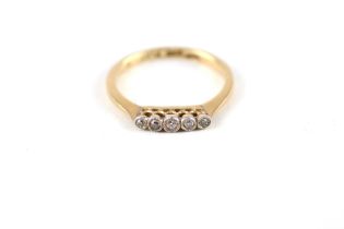 18ct gold & platinum early 20th century diamond ring (2g) Size K