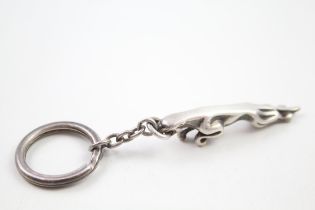 JAGUAR Stamped .925 Sterling Silver Novelty Keyring Leaping (35g) // Length - 11cm In previously