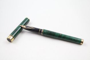 Vintage SHEAFFER Targa Green Lacquer Fountain Pen w/ 14ct Gold Nib WRITING // Dip Tested & WRITING
