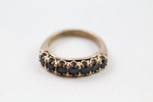 9ct gold sapphire half eternity ring (3.2g) Size K