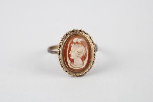 9ct gold shell cameo dress ring (1.8g) Size N