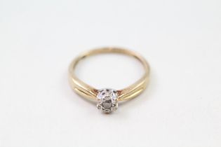 9ct gold diamond solitaire ring (1.4g) Size M