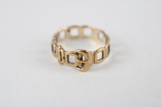9ct gold buckle ring (1.4g) MISSHAPEN - AS SEEN Size I