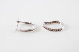 9ct white gold diamond hoop earrings (2.1g)