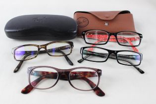 Collection of Designer RayBan Glasses x 4 // Items are in previously owned condition Signs of