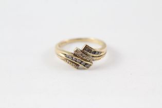 9ct gold diamond ring (3g) Size P