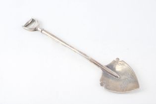 Vintage Hallmarked 1970 Birmingham Sterling Silver Shovel / Spoon (36g) // w/ Engraved Tug of War