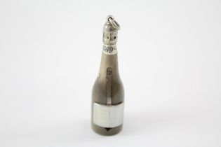 Antique / Vintage Horn & Silver Plate Novelty champagne Bottle Cigar Cutter // Height - 5.5cm In
