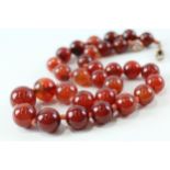 9ct gold carnelian necklace (79.2g)