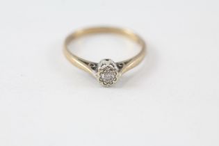 9ct gold diamond solitaire ring (1.8g) Size N