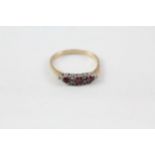 9ct gold ruby & diamond ring (2g) Size Q