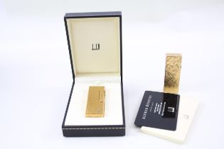 DUNHILL Rolagas Gold Plated Cigarette Lighters Swiss Made In Boxed // UNTESTED In previously owned