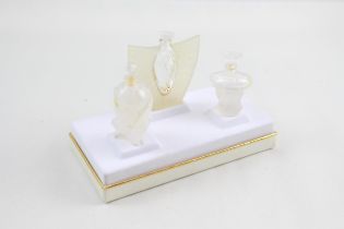 LALIQUE Early 2000's Set of 3 Decorative Ladies Scent / Perfume Bottles Boxed // In Original Box