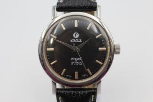 ROAMER ELEGANT Black Dial Gents C.1970's WRISTWATCH Hand-Wind WORKING // ROAMER ELEGANT Black Dial