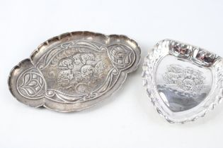 2 x Antique .925 Sterling Silver Cherub Trinket Dishes Inc Victorian (48g) // In antique condition