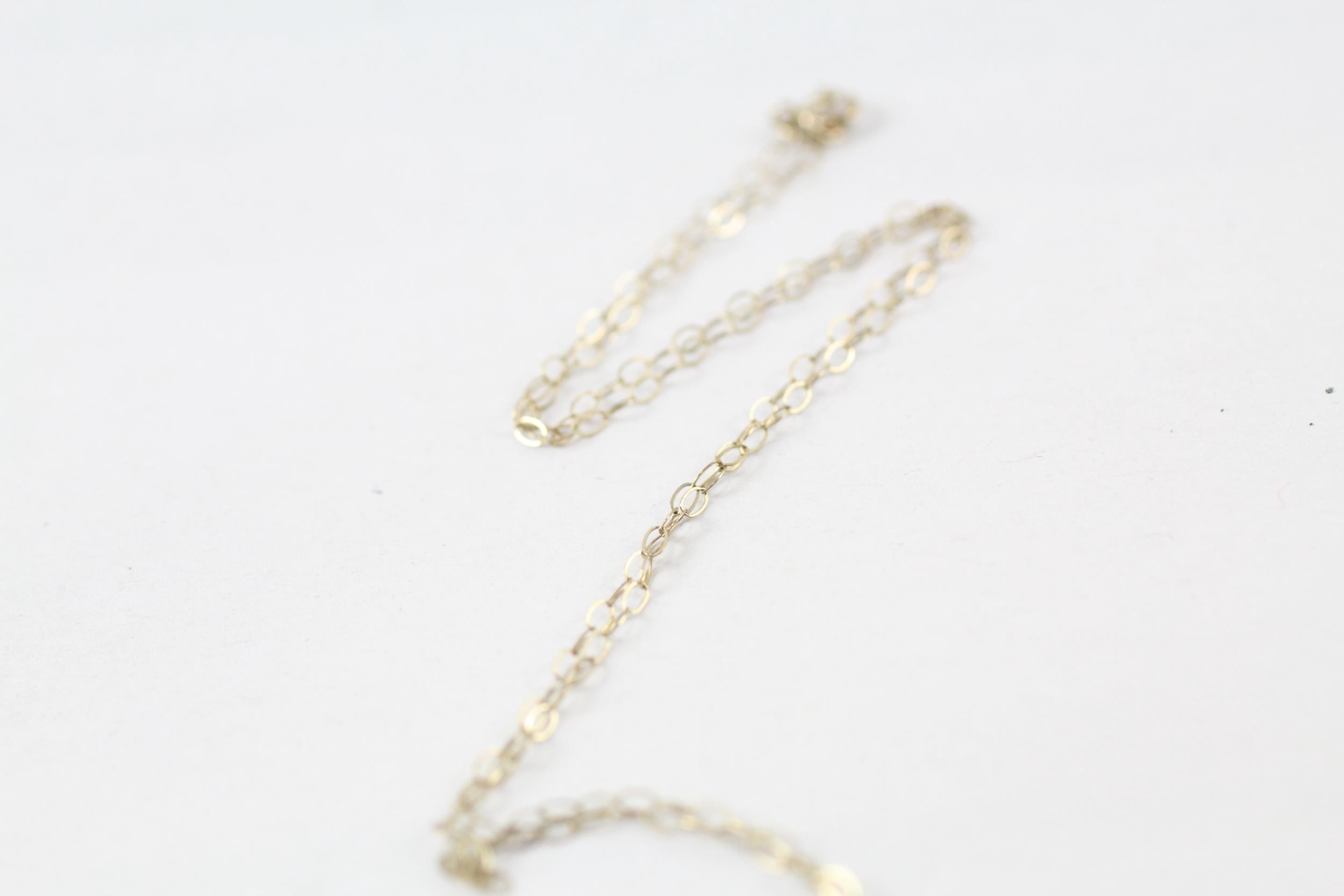 9ct gold ruby & diamond cross pendant & chain (1.8g) - Image 4 of 4