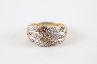 9ct gold treat diamond & diamond ring (3.8g) Size Q