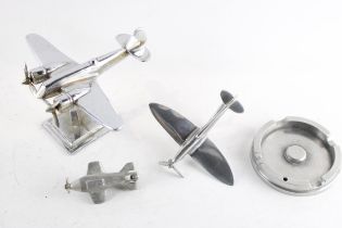 Fighter Aircraft Job Lot Inc Vintage Trench Lighter - Ashtray & Desk Ornament x3 // Fighter Aircraft