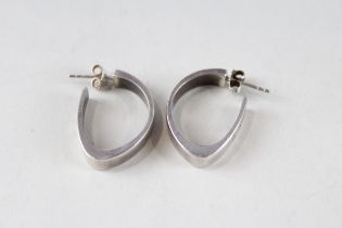 A pair of silver hoop earrings by Georg Jensen (11g)