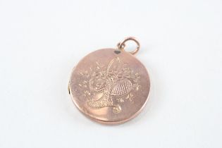 9ct gold engraved locket (4.5g)