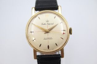 SMITHS IMPERIAL Cross Hairs Gold Plated Gents WRISTWATCH Hand-Wind WORKING // SMITHS IMPERIAL