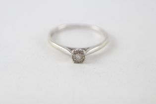 9ct white gold round brilliant cut diamond single stone ring (1.2g) Size M