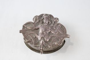 Antique Art Nouveau 1901 Birmingham Sterling Silver Pill / Trinket Dish (61g) // Maker - William