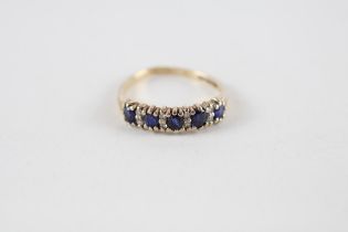 9ct gold sapphire & diamond half eternity ring (1.2g) Size J