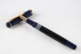 Vintage PELIKAN M200 Navy Fountain Pen w/ 14ct Gold Nib Bold WRITING // Dip Tested & WRITING In