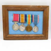 Framed B.E.M WW1 1937 Coronation Medal Group // WW1 Pair Named - R.M.A 13125 Cpl. C. G. Levett B.E.M