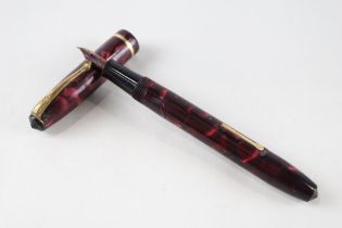 Vintage CONWAY STEWART 14 Burgundy Fountain Pen w/ 14ct Gold Nib WRITING // Dip Tested & WRITING