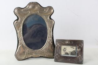 2 x Antique / Vintage .925 Sterling Silver Art Nouveau Style Photo Frames 288g // In antique /