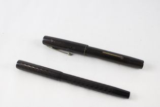 2 x Vintage WATERMAN Fountain Pens w/ 14ct Gold Nibs WRITING Inc Ideal Etc // Dip Tested & WRITING