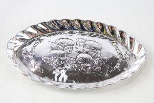 Antique Victorian 1897 Birmingham Sterling Silver Cherub Pin / Trinket Dish 38g // Maker - Henry
